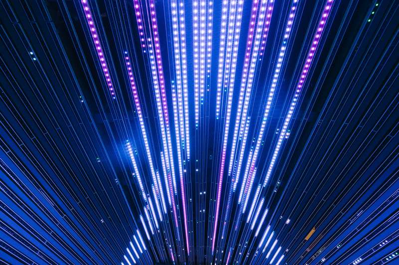 Team testing RGB light panels in a streaming studio